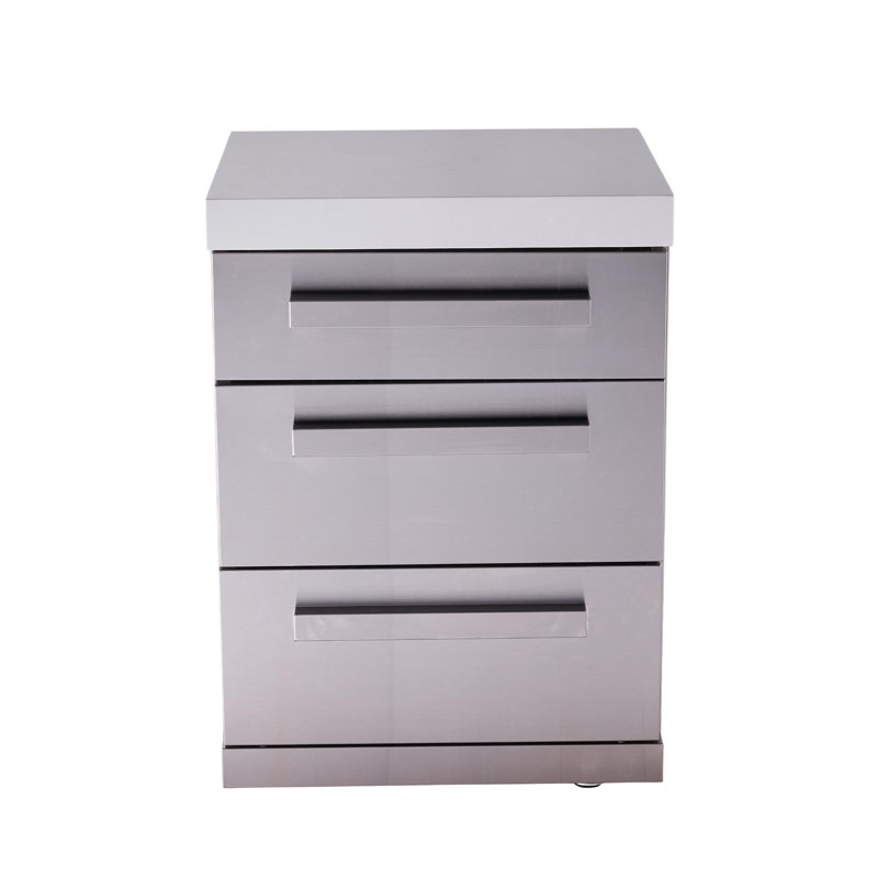 Mont Alpi Ma-dr-ss Extra Storage Soft-closing 3-drawer Slides Stainless Steel Right Cabinet Module For Deluxe & Original Series Mai805 Mai805-d & Mai400-d Modular Outdoor Kitchen Island Grills