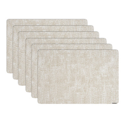  Ensemble de 6 napperons en vinyle de 17,7 po x 11,8 po Easy-Clean