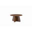Ensemble de tables basses gigognes de style rétro. Disponible en finition noyer ou bois naturel. Tables d'appoint rondes avec pieds croisés. Idéal pour les salons et les salles à manger.-308847799