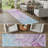 8' Runner Purple Abstract Washable Non Skid Indoor Outdoor Runner Rug