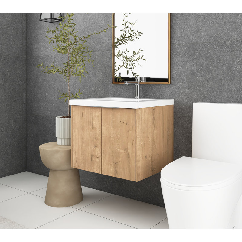 Ensemble de meuble-lavabo simple 24 po, Imitation chêne