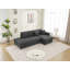 Canapé modulaire en laine d'agneau clair de gauche Clairjour avec 2 coussins décoratifs-110990098-110990100