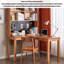 Bureau en bois massif en forme de L avec bibliothèque Nordic Style