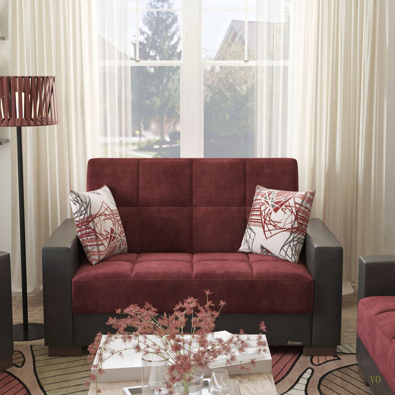 Causeuse convertible avec rangement Collection, Rouge