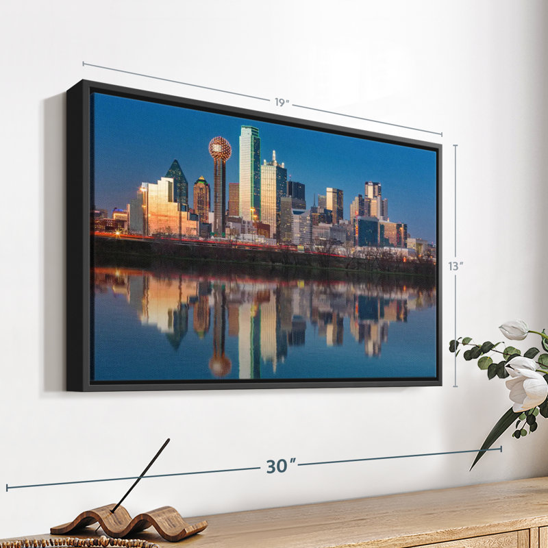 «Dallas Skyline», reproduction sur toile, H 13 po x l 19 po