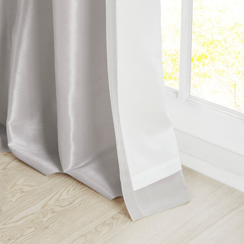 Twisted tape lined curtain panel, Silver, 50" W x 108" L