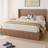 Hartland King Size Hydraulic Lift Storage Bed - Rustic Brown Wood Platform Bed Frame with 1000lb Capacity, No Box Spring Needed, American Artsy Design-1103749270