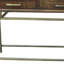 Console de rangement de 91 cm (36 po) en bois massif brun et laiton vieilli