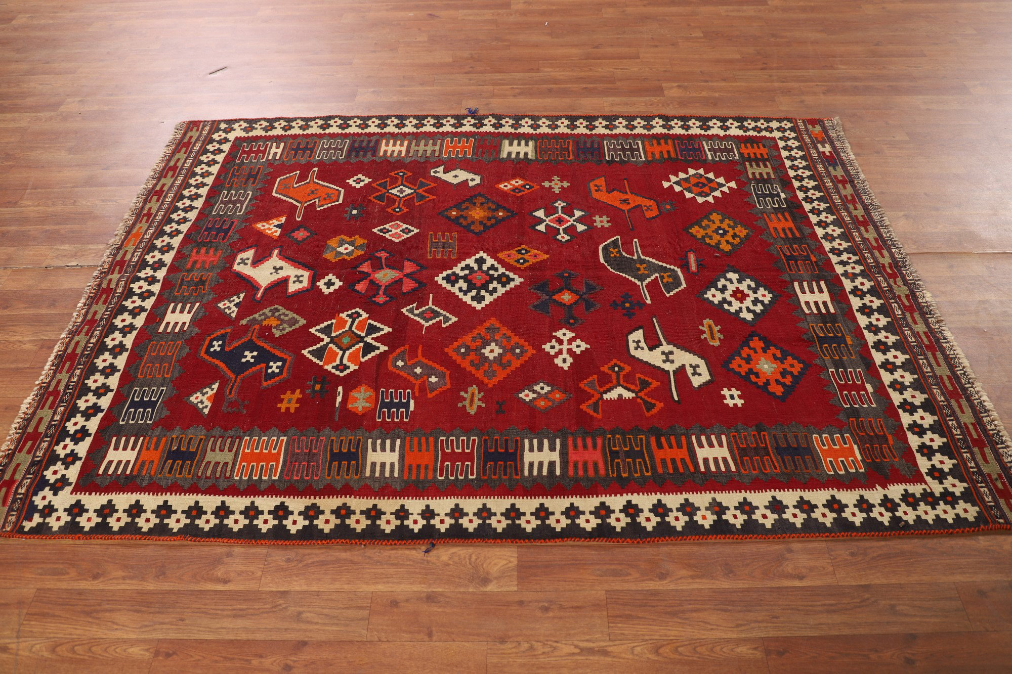 Bloomsbury Market Vegetable Dye Red Kilim Rug 5x7 | Wayfair