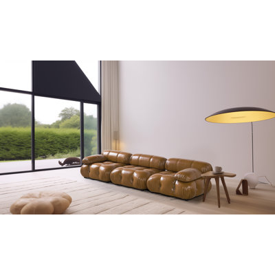 Bellini 114'' Anti-Scratch Faux Leather Sofa