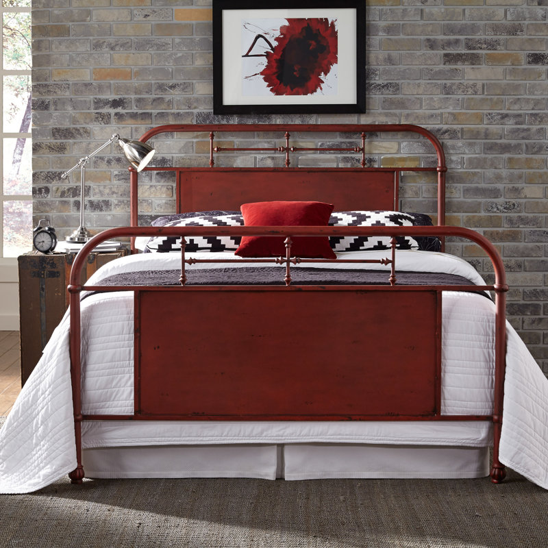 Edmund Metal Standard Bed, Full, Navy
