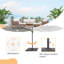 Parasol de patio en porte-à-faux octogonal à éclairage décalé à DEL de 11 pi Deaijah avec contrepoids inclus, parasol d'extérieur à suspendre avec manivelle, protection contre les rayons UV toutes saisons pour terrasse de jardin-431877129