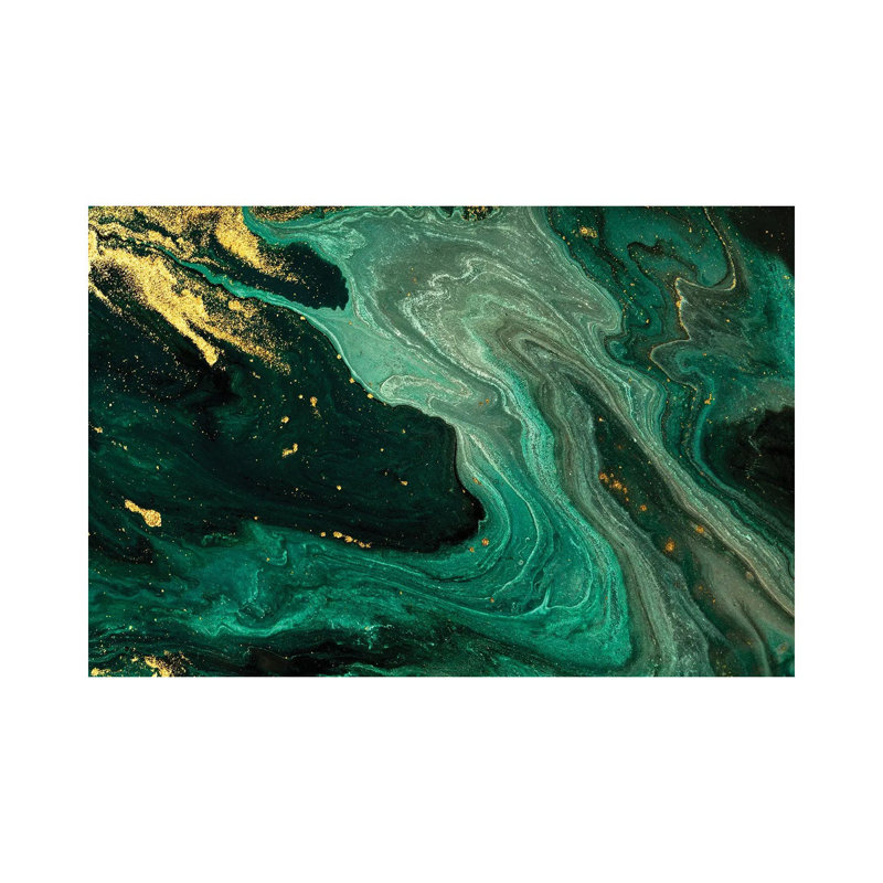 «Gold Mine Green Marble» par EnShape, impression sur toile tendue, H 12 po x l 18 po x 1,5 po