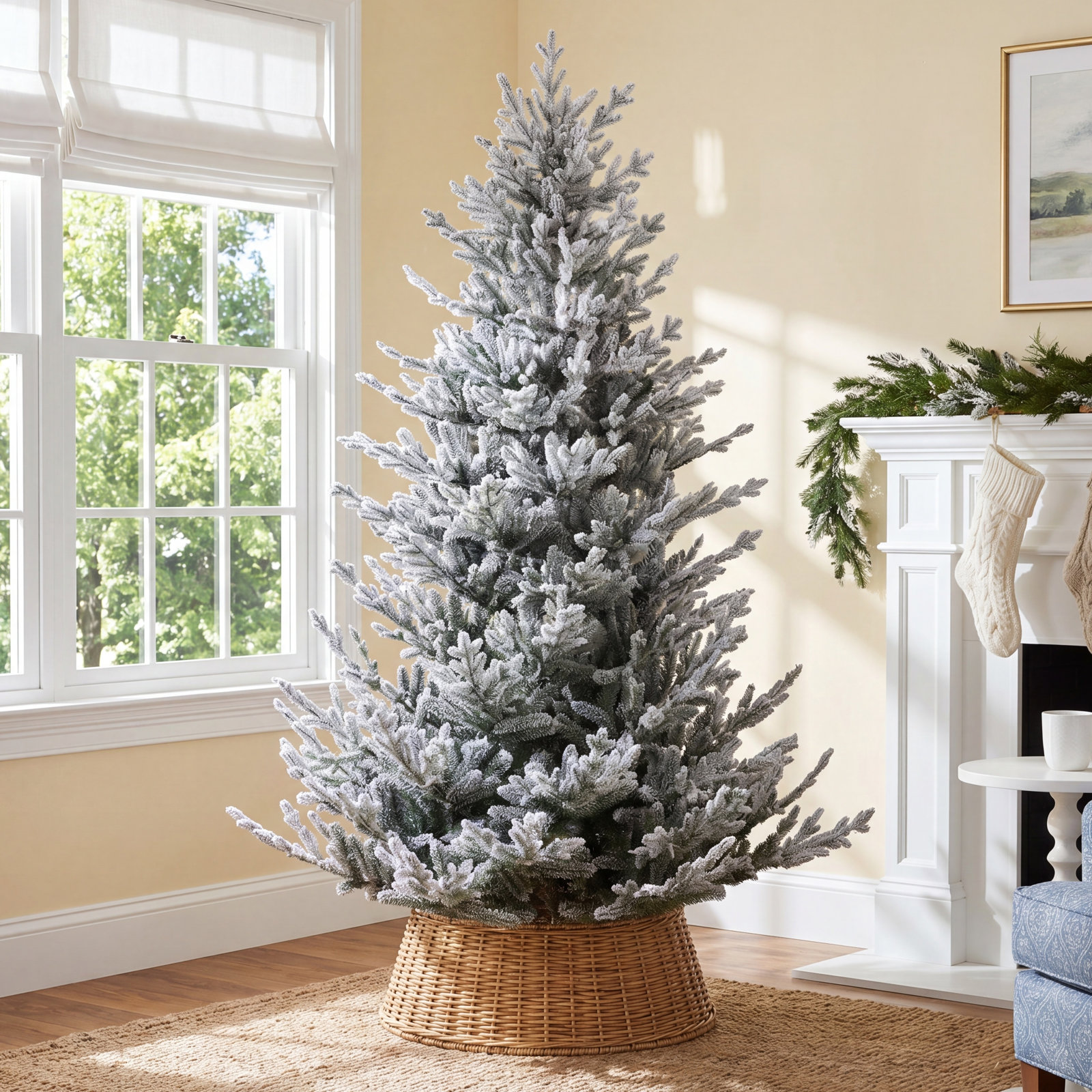 Frosted Fir Christmas Tree, 7.5' H