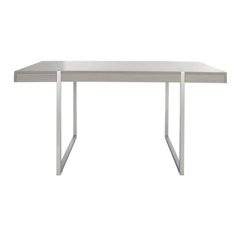Table de salle à manger 59,06 po Theertha, Argent, gris