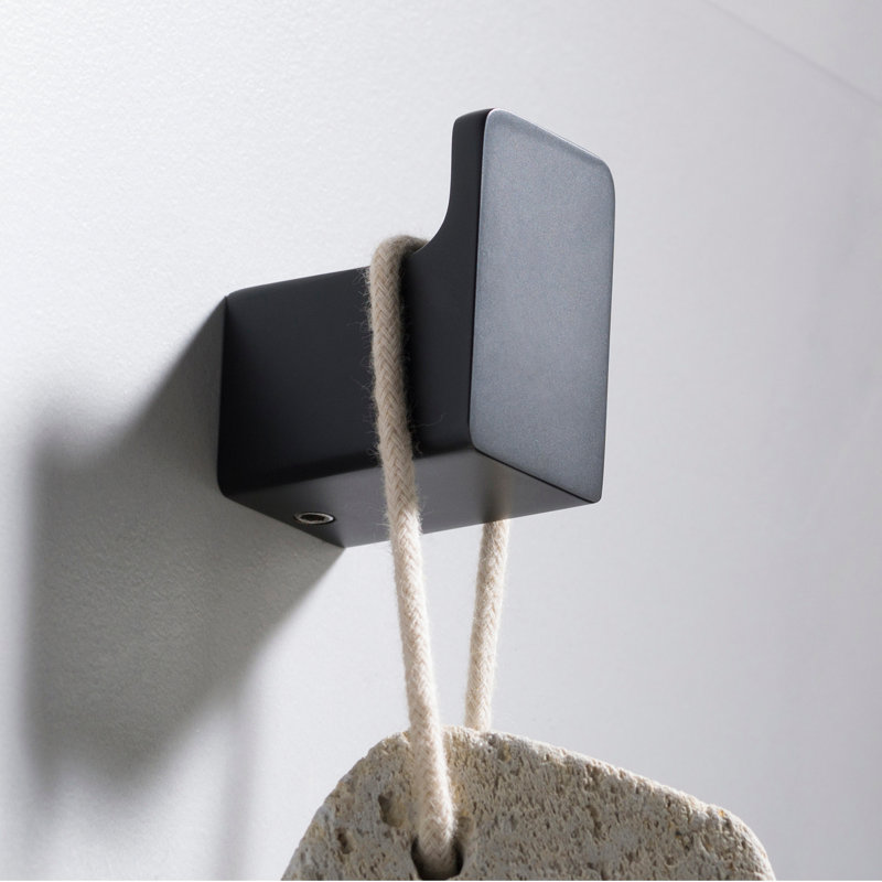 Stelios Wall Mounted Towel Hook, Matte Black