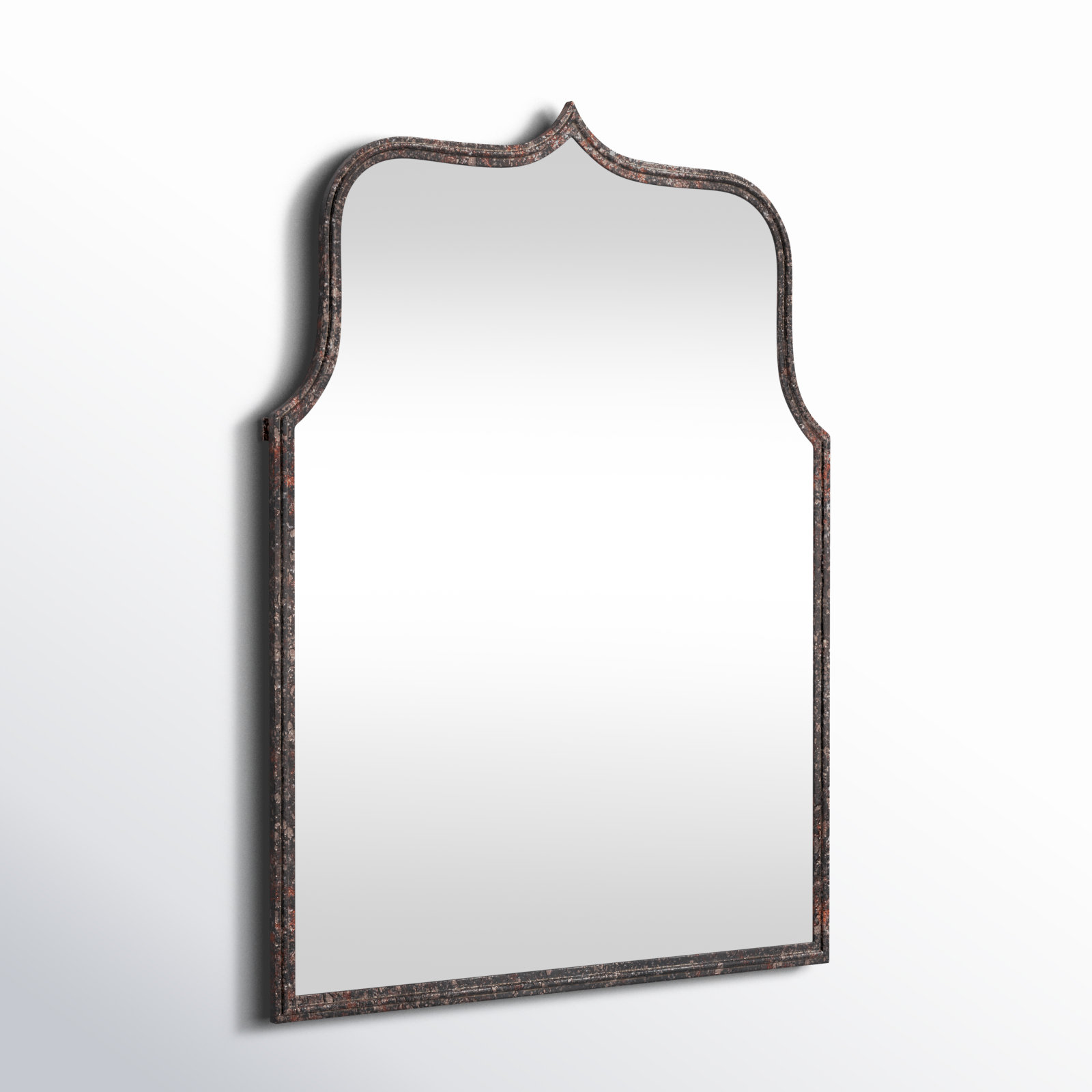 Devyn - Metal Framed Wall Mirror, 31.5" x 24", Distressed Black