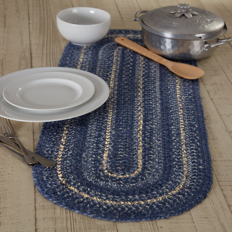 Chemin de table Birt Whistle, Indigo / bleu poudre / crème