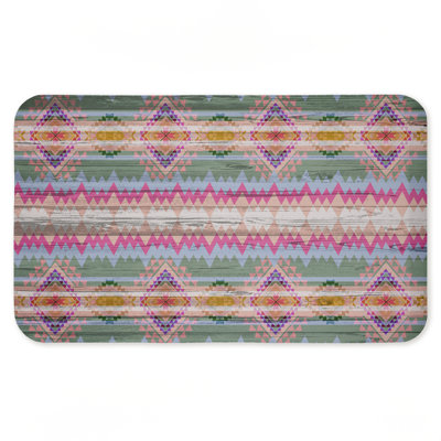 Bright Shabby Chic Boho Printed Anti-Fatigue Floor Mat, design by Jennifer Ellory, 30"x18"