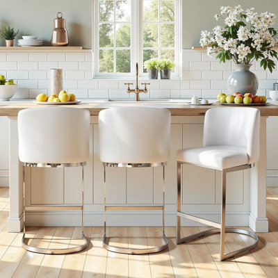 Bittencourt 26'' Upholstered Counter Stool