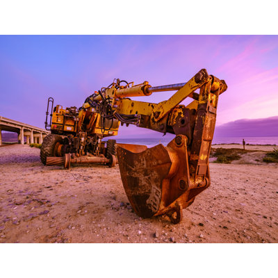 Brian Mc Clean " Tractor Sunset At Del Mar Beach | Del Mar, San Diego " by Brian Mc Clean