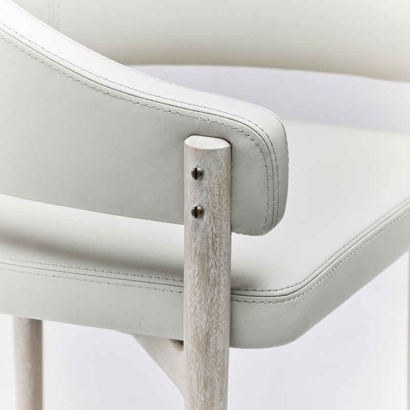Chaise avec accoudoirs en cuir Cheshire, Gris falaise