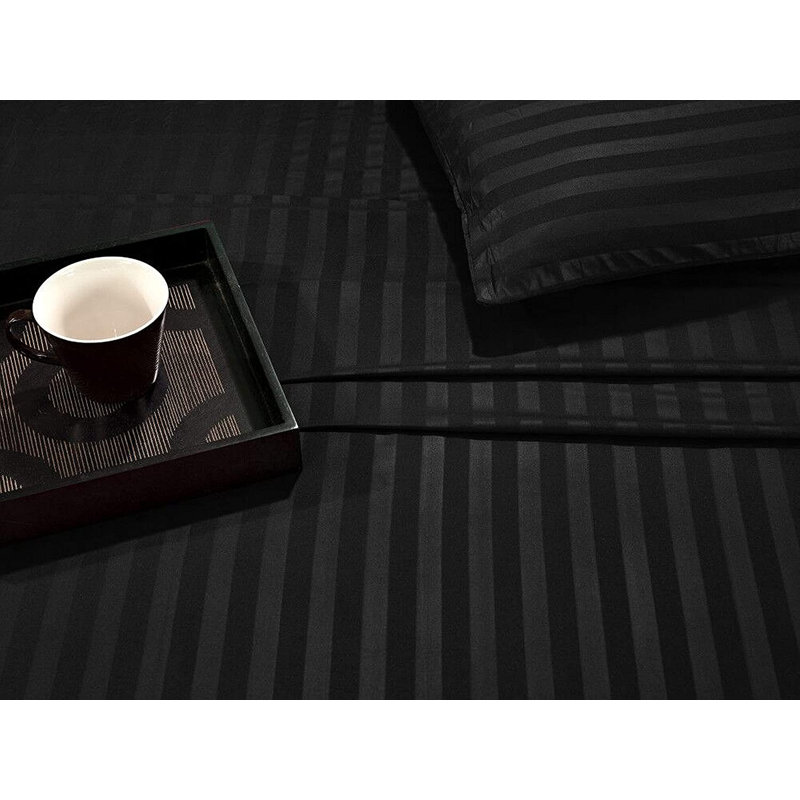 Microfiber Sheet Set, Full Sheet Set + Fitted Sheet + 4 Pillowcases, Black