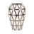 Pottery Floor Vase with Pattern Accent for Home Decor - Sculptural Tall Flower Vase for Living Room and Corner Styling - Ivory & Black-1860557444