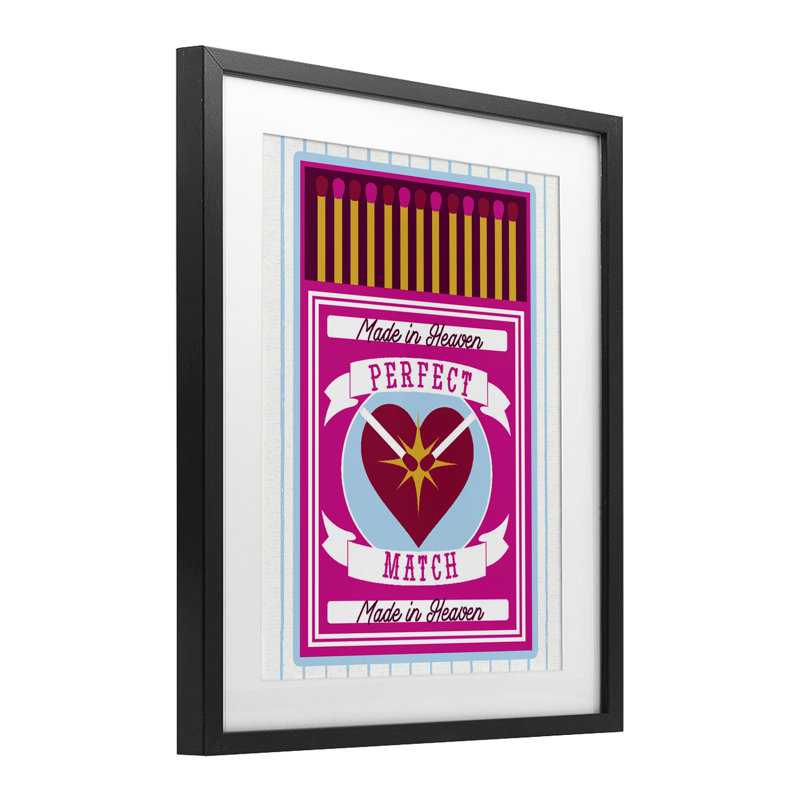 «Perfect Match Made In Heaven», reproduction sous verre encadrée, design par Lil 'Rue, 16 x 13