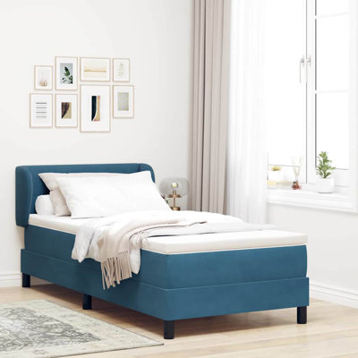 Lit sommier avec matelas Vidaxl gris foncé 31,5 x 78,7 po en velours