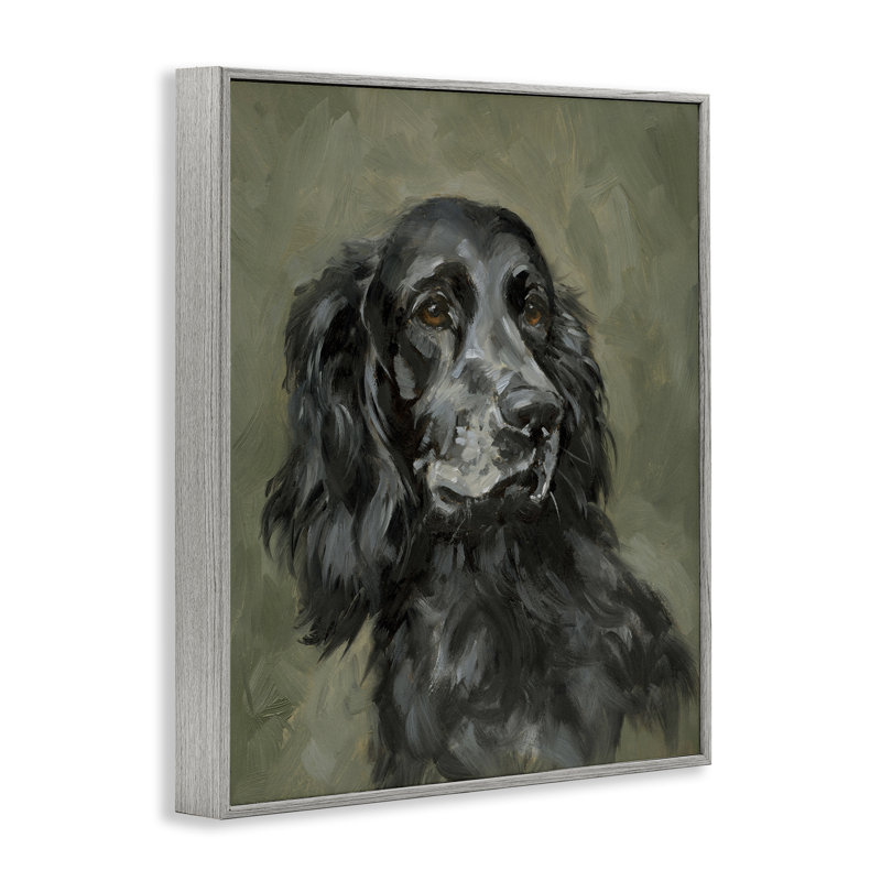 Épagneul cocker noir, estampe numérique encadrée par Victoria Barnes, Estampe numérique Farmhouse, H 14 po x l 11 po