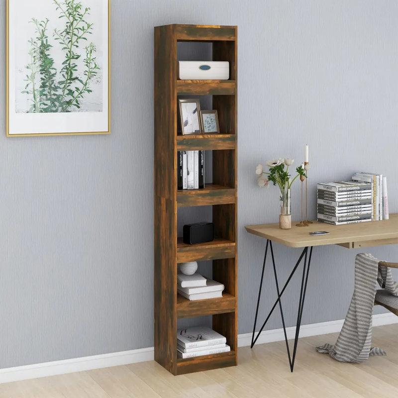 Garneta Bookcase, (4 Shelves) 198cmH x 40cmW x 30cmD, Rustic Brown