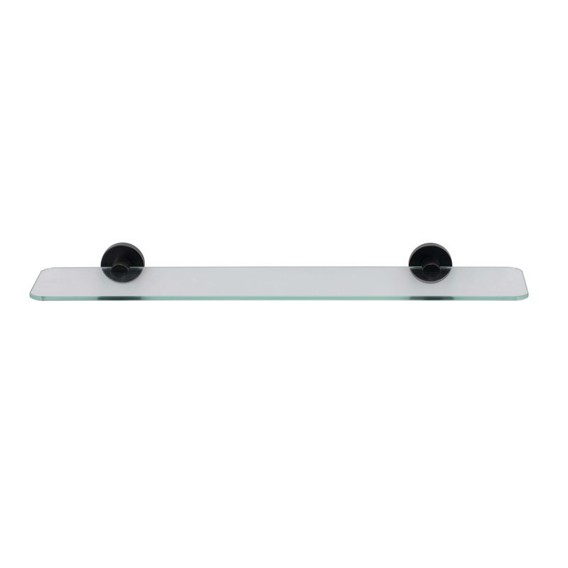 Metra Wall Mounted Glass Shelf with Black Flexi-Fix Brackets 59cm
