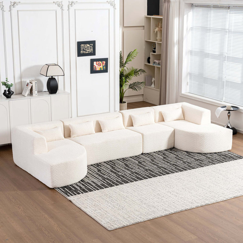Canapé modulaire rembourré Boneless, Beige