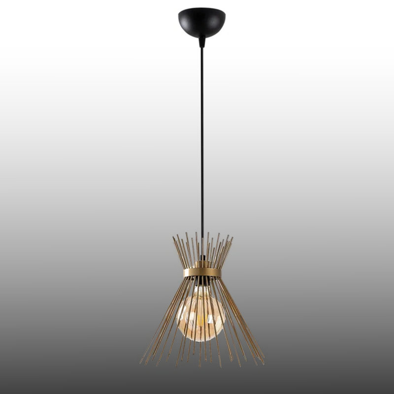 Adjustable Height Metal Body Cage Single Pendant