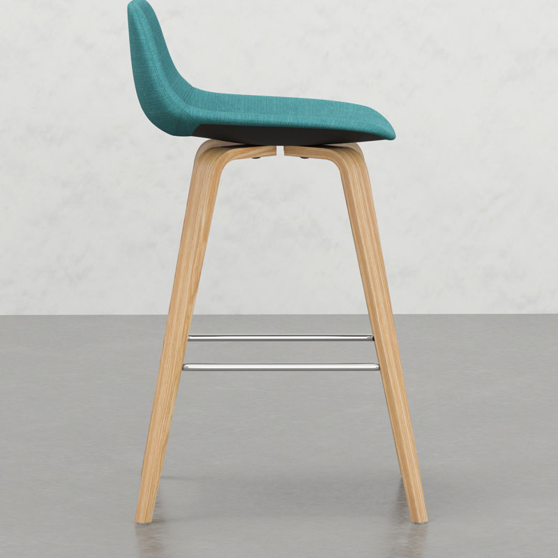 Tabouret Mid-Century (2) - Tabouret de bar bleu 2 pièces