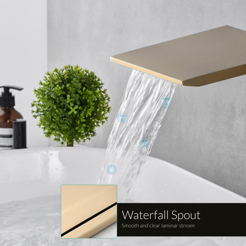 Wall Mounted Optional Single-handle Bathroom Faucet, Brushed Gold