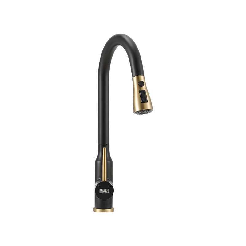 Living And Home Pull Down Kitchen Faucet, Black