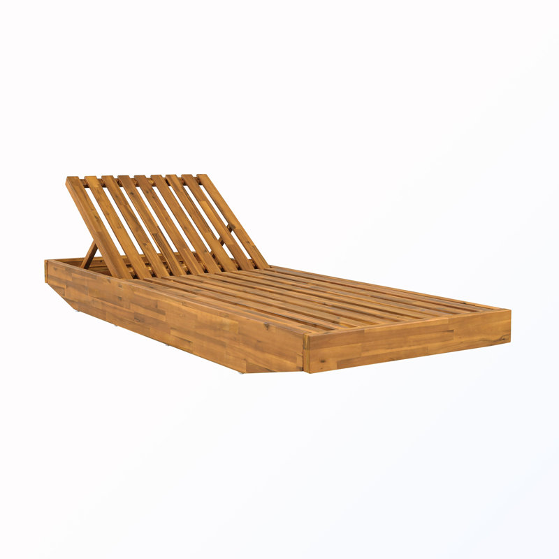Chaise longue de patio avec coussin à 2 volets