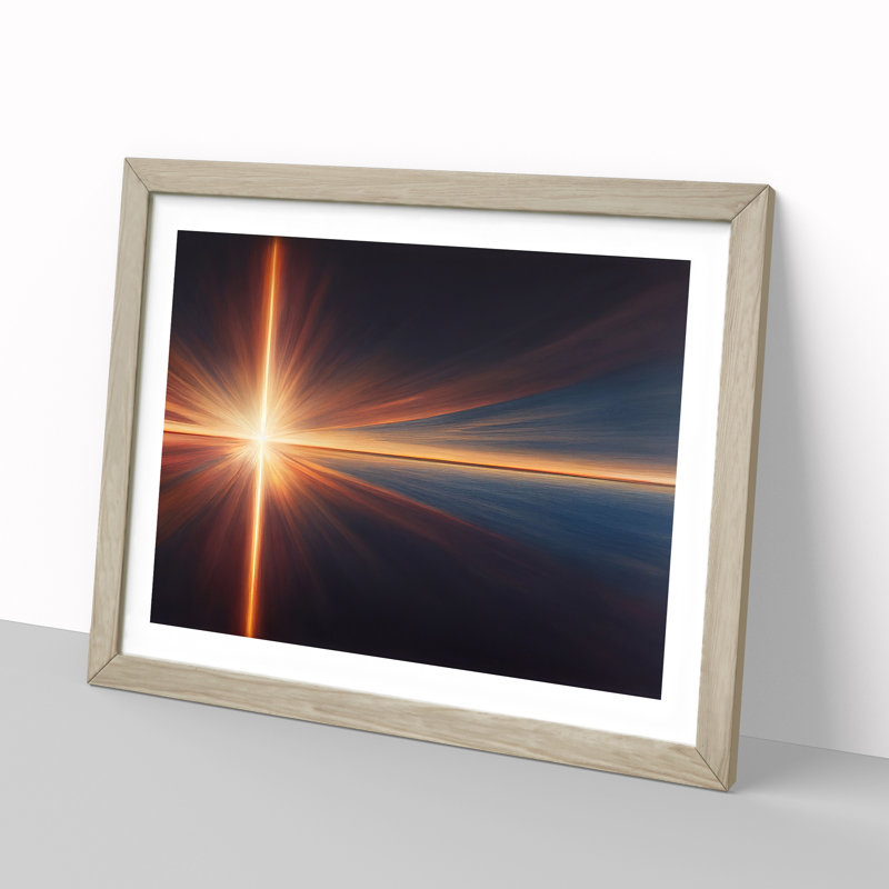 Abstract Sunset Vol.2 - Framed Print, 25cm H x 34cm W x 2cm D, Oak Framed