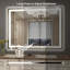 Miroir de salle de bain mural à DEL sans cadre à intensité variable-1078692135