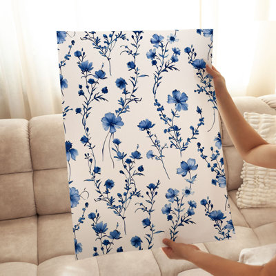 «Botanical Blue Floral», reproduction d'art non encadrée