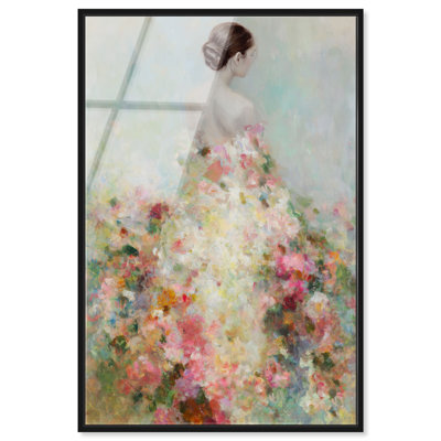 Garden Bride II Framed Acrylic Print Floral Glam Art by Art Remedy, Black Frame, 16 x 24