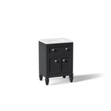 Hearthaven 30'' Free Standing Single Bathroom Vanity Cabinet with Sink and Quartz Top
