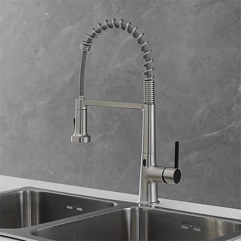 KIKO HOME Pull Down Touchless Kitchen Faucet, Brushed Nickel