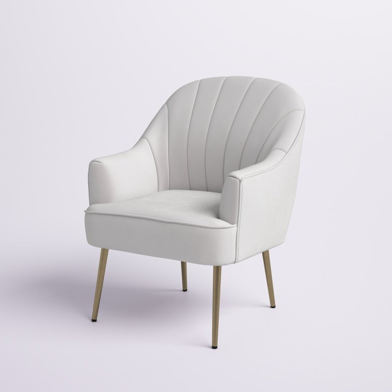 Maison Velvet Armchair, Light Gray Velvet