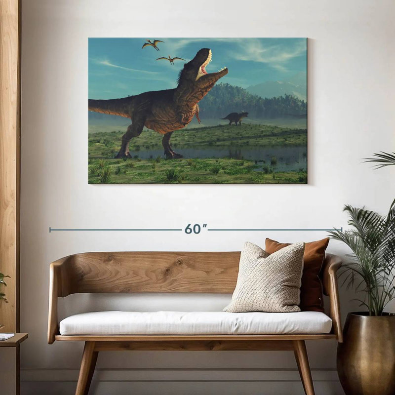 Dinosaures de l'ère jurassique Brampt, H 30 po x l 45 po