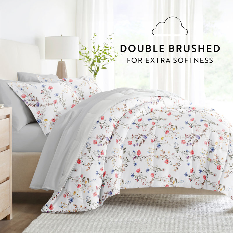7-Piece Bedding Bundle - Pattern Comforter and Sheet Set, Full Comforter + 1 Additional Piece, Pink Floral