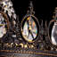 Lustre en cristal à intensité variable 9 lumières avec accents bronze antique Maquisha Empire
