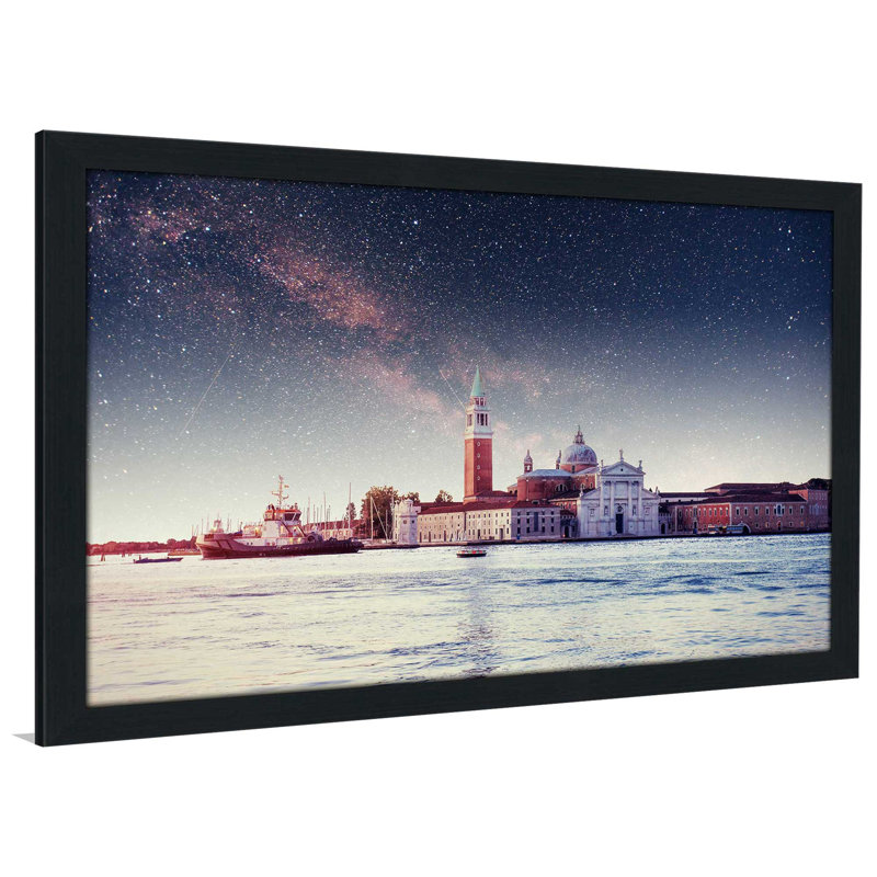 «Milky Way Sea», reproduction d'impression encadrée, H 21,5 po x l 27,5 po x P 0,75 po, Cadre espresso